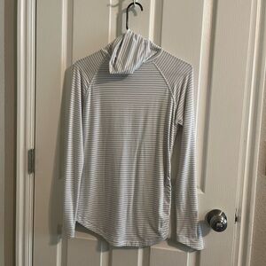 Striped Gray Women's Hoodie Top